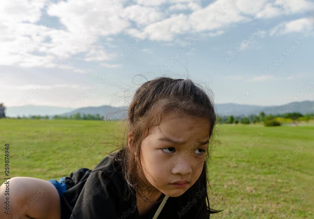 Little girl to smile and happyness on outdoor Little girl to smile and happyness on outdoor