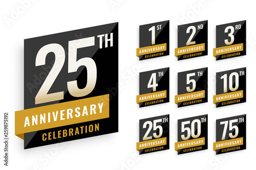 anniversary logotype labels set design
