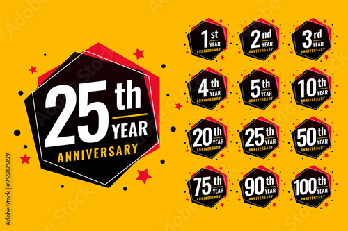 event festive anniversary labels set