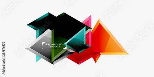 Free Download Minimal geometrical triangles with 3d effect abstract background template - GFXLoad
