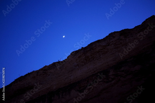 silhouette of a mountain at dusk in meknes morocco