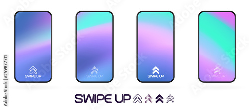 swipe up  template with abstract backdrop vector