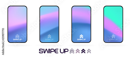 swipe up  template with abstract backdrop vector