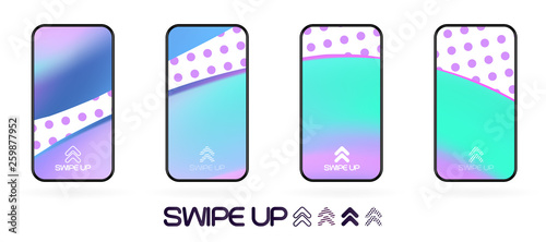 swipe up  template with abstract backdrop vector