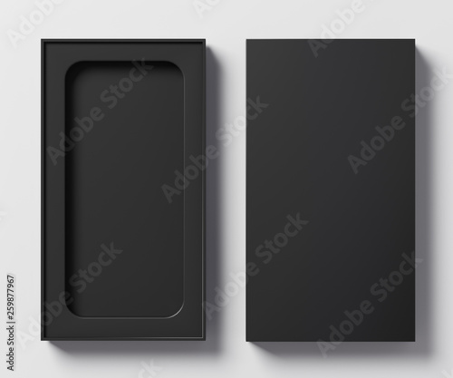 Black box template for phone  - 3D illustration