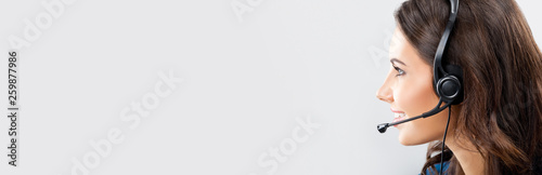 Plakat Support phone operator in headset