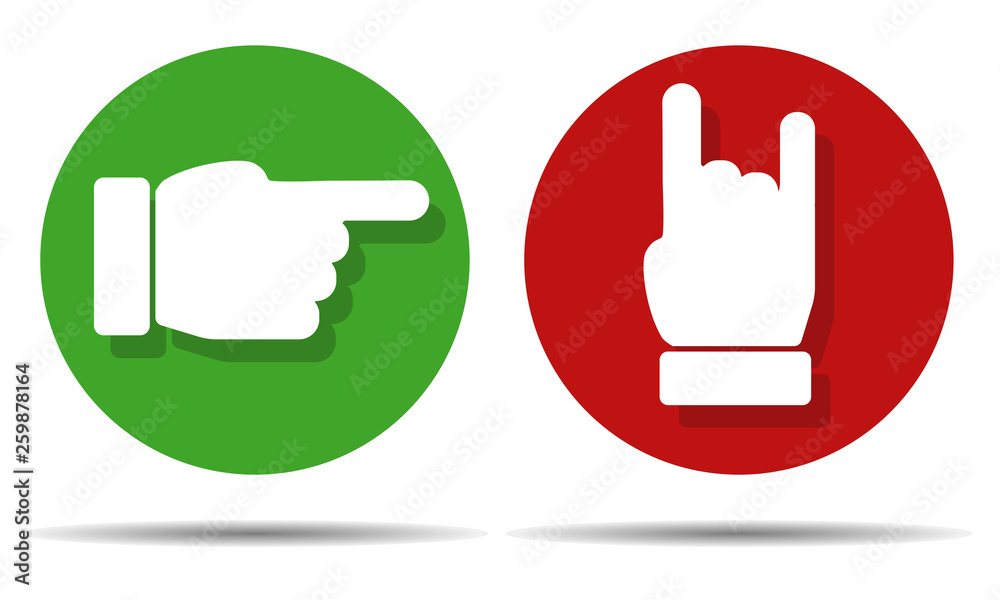 Pointing finger and maloik buttons Pointing finger and maloik buttons