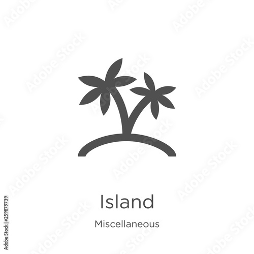 island icon vector from miscellaneous collection. Thin line island outline icon vector illustration. Outline, thin line island icon for website design and mobile, app development