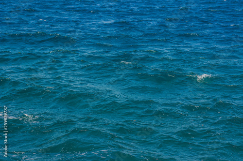 vivid blue sea water background perspective surface