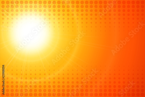 Orange background, abstract sunny spring vector design.