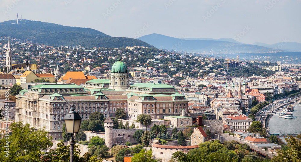 A Budapest city landscape, wide view from Gellert Hill