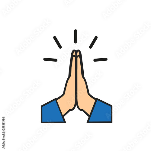 Vector folded hands icon vector illustration