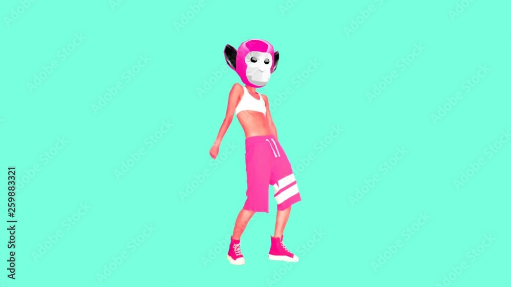 Animation minimal art. Funny Gif Urban dancing Monkey Animation minimal art. Funny Gif Urban dancing Monkey