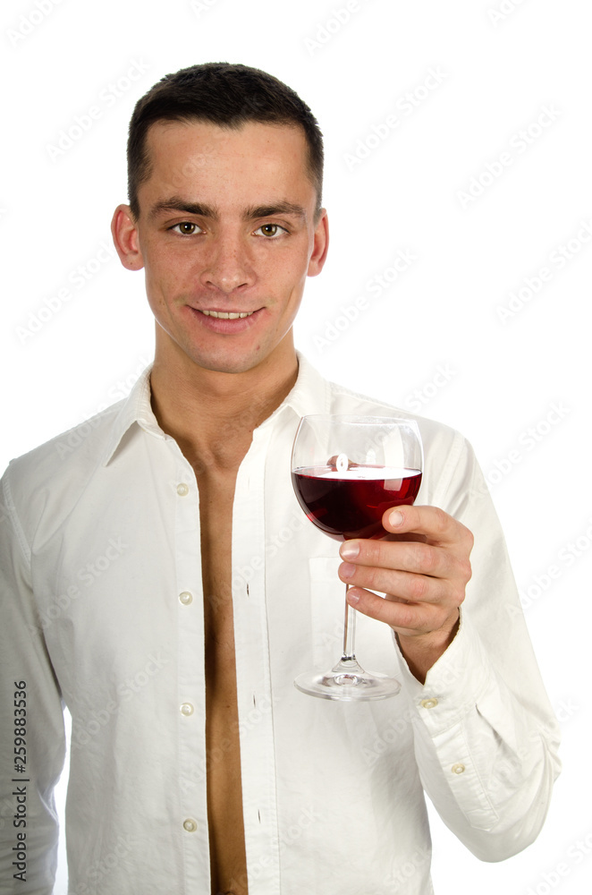The sexy guy drinks wine. The sexy guy drinks wine.
