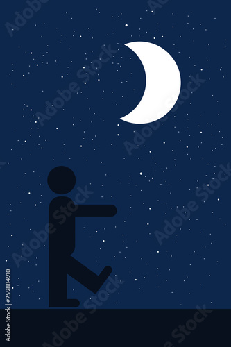 Sleepwalking / Sleep walking - sleepwalker man is walking during night. 