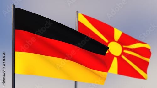 Macedonia 3D flag waving in wind.