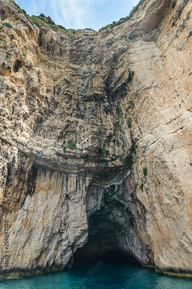 Fototapeta premium Corfu, Paxos Island Coast, high cliffs by the sea.
