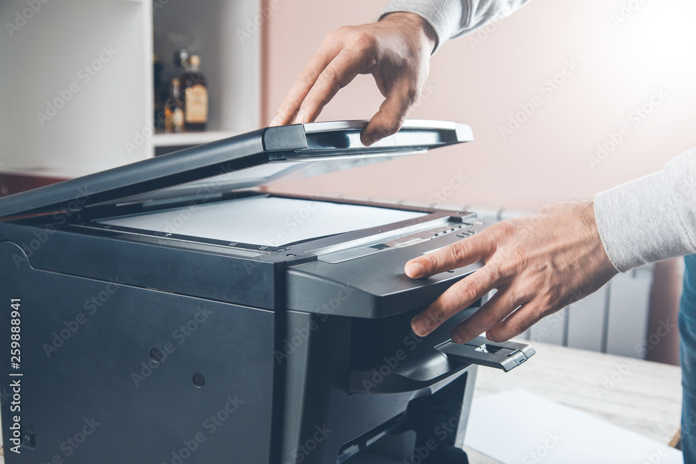 worker man with xerox in office worker man with xerox in office