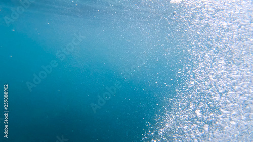 Underwater scene with air Bubbles Underwater, Natural Under Water scene © Glebstock
