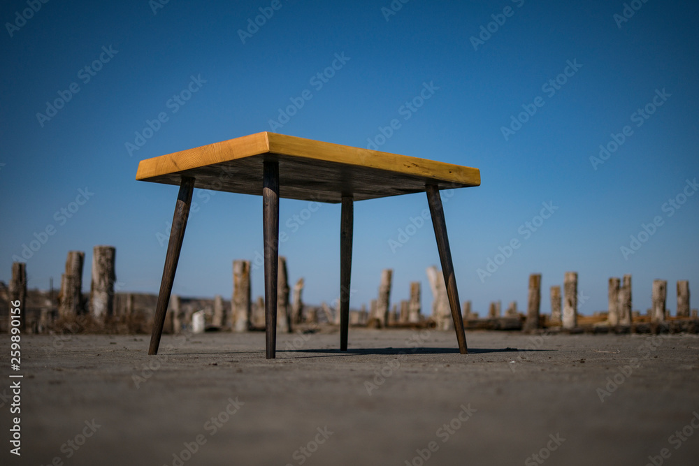 loft table. coffee table on the beach. loft furniture