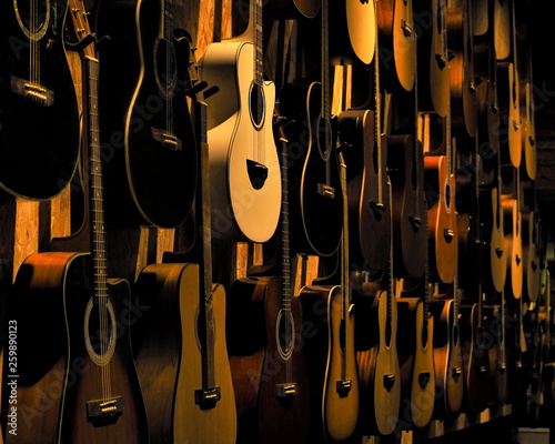 guitars at the guitar store
