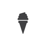 Ice cream cone vector icon. filled flat sign for mobile concept and web design. glyph icon. Sweet dessert snack symbol, logo illustration. Pixel perfect vector graphics