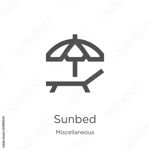 Wallpaper Mural sunbed icon vector from miscellaneous collection