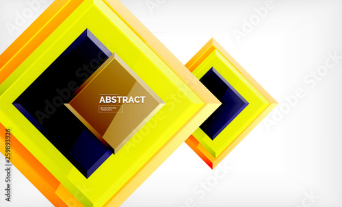 Geometric abstract background, modern square design