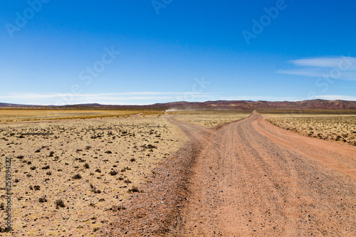 Bolivian dirt road view Bolivia