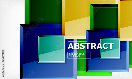 Geometric abstract background, modern square design