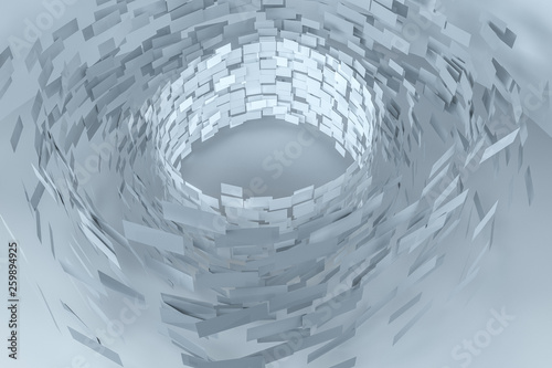 Fototapeta Naklejka Na Ścianę i Meble -  3d rendering, flow square paper, creative background