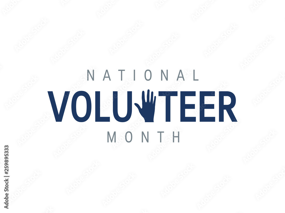 National volunteer month concept in flat style National volunteer month concept in flat style