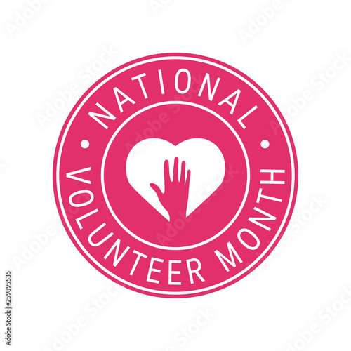 National volunteer month concept in flat style