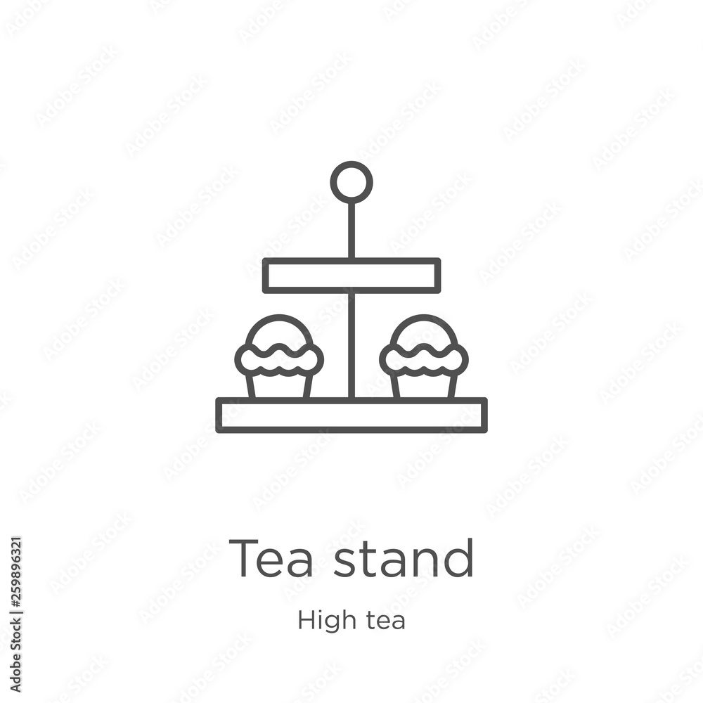 tea stand icon vector from high tea collection. Thin line tea stand ...