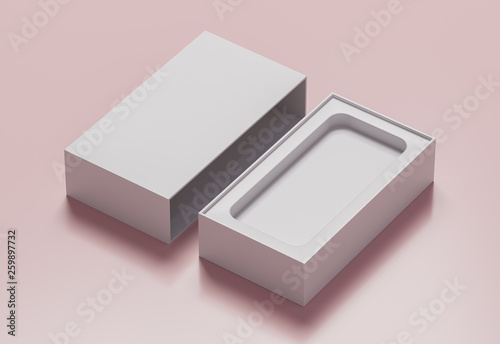 Empty white phone box  - 3D illustration
