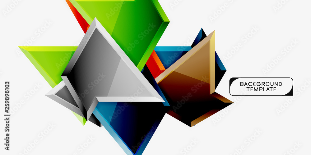 Minimal geometrical triangles with 3d effect abstract background template Minimal geometrical triangles with 3d effect abstract background template