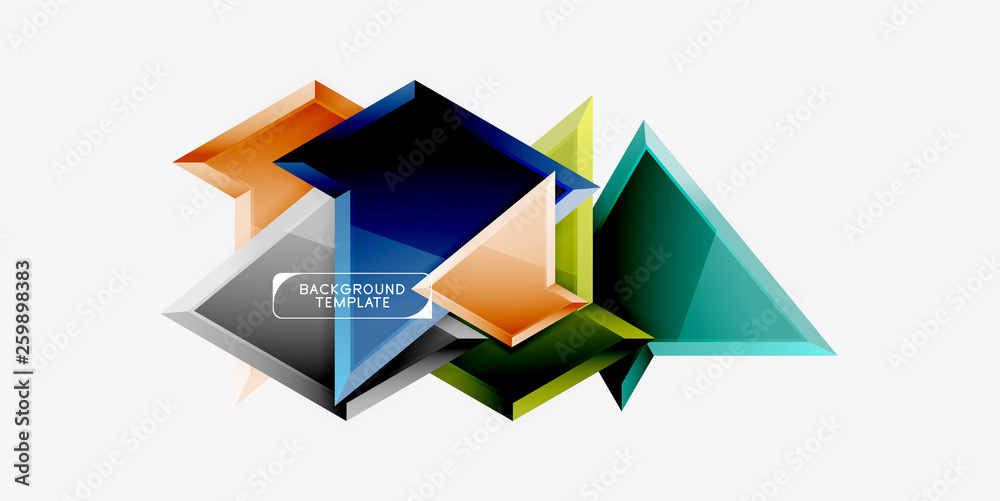Minimal geometrical triangles with 3d effect abstract background template Minimal geometrical triangles with 3d effect abstract background template