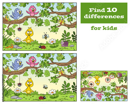 Funny cartoon game for kids. With solution. Vector illustration with separate layers.