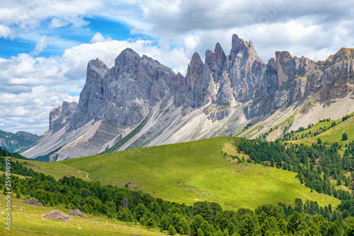 Odle mountains in the Italian dolomites