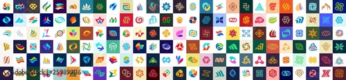 Abstract logos collection. Geometrical abstract logos photo