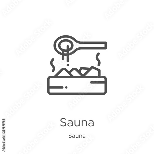 sauna icon vector from sauna collection. Thin line sauna outline icon vector illustration. Outline, thin line sauna icon for website design and mobile, app development