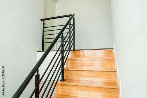 wooden stairs in the house