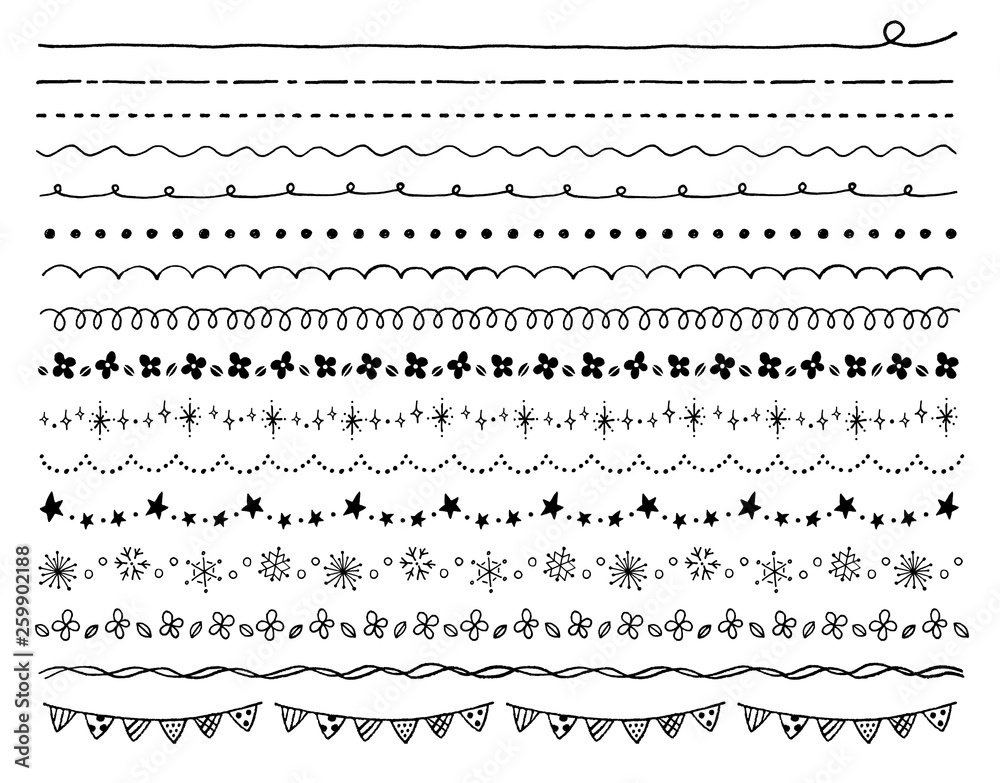 手書きラインセット黒 Stock Vector Adobe Stock 手書きラインセット黒 Stock Vector Adobe Stock