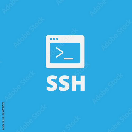 Secure Shell (SSH) concept illustration is a cryptographic network protocol for operating network services securely over an unsecured network.