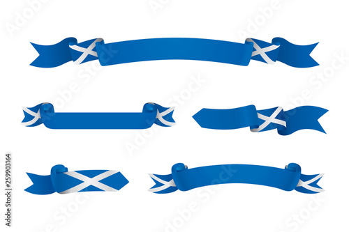 Scotland flag ribbon isolated on white background. Vector illustration