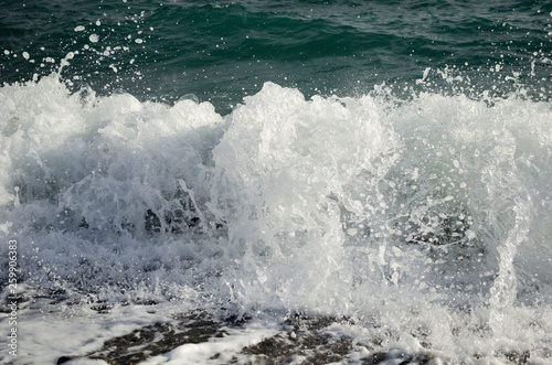 View of sea wave splash