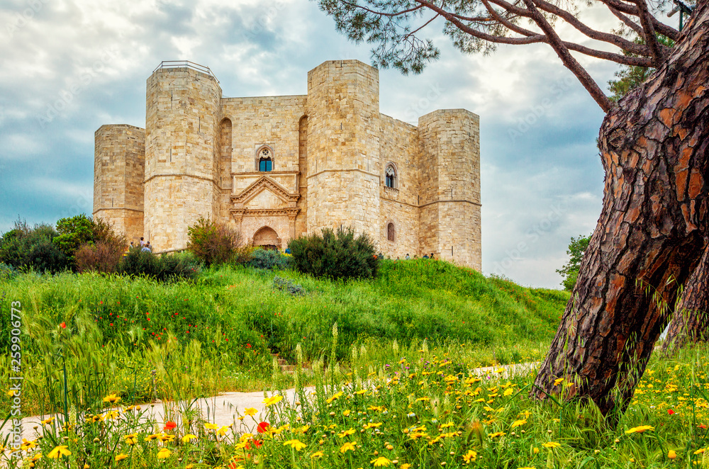 Castle of the Mountain (Castel del Monte) is a 13th-century castle situated on a hill in Andria in the Apulia region of southeast Italy. UNESCO World Heritage Site.