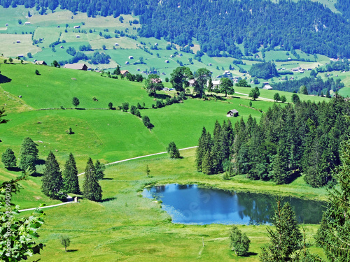 The smaller lake Schwendisee (Hinter Schwendisee), Wildhaus - Canton of St. Gallen, Switzerland photo