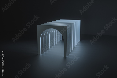Fototapeta Naklejka Na Ścianę i Meble -  3d rendering, dust rock tunnel construction, mysterious background