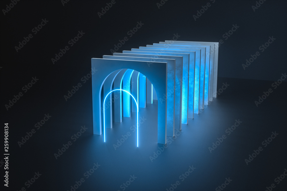 Obraz premium 3d rendering, dust rock tunnel construction, mysterious background